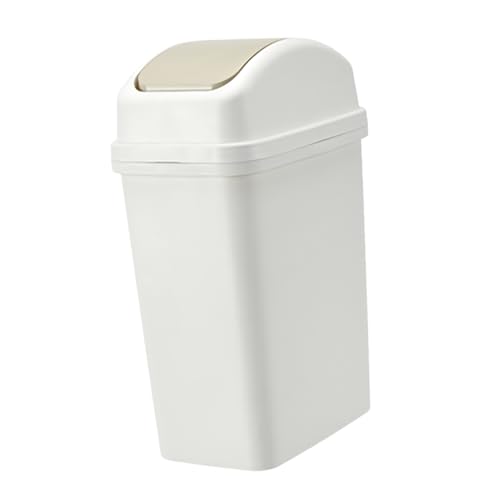 Caneca de basura rectangular blanca de 6 L Hemobllo