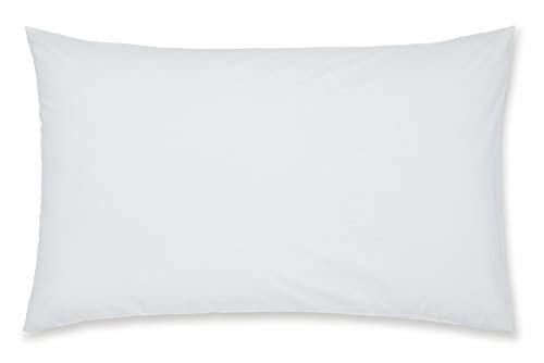 Catherine Lansfield Non Iron Percale Housewife Fundas de Almohada, Color Blanco (White)