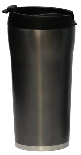 MIRA 12 oz Coffee Travel Mug - Stainless Steel Insulated Tumbler with Leak-Proof Lid - Hot & Cold Cup - Gray Satin