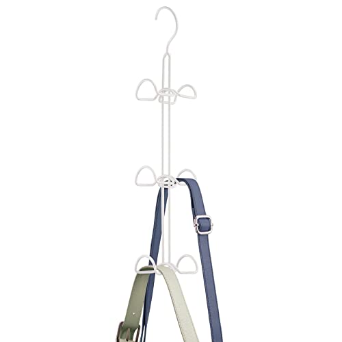 Mdesign Metal Wire Over The Closet Rod Hanging Storage Organizer Hanger For Storing And Organizing Purses, Backpacks, Satchels, Crossovers, Handbags - 2 Pack - White #TOP4
