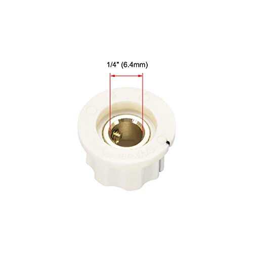 Uxcell A19082200UX0090 2Pcs 6.4Mm Shaft Hole Potentiometer Volume Control Rotary Knobs Effect Pedal Knobs Beige thumb #2