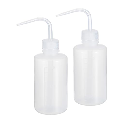 QUARKZMAN 2 botellas de plástico de 250 ml para laboratorio, 250 ml, botella de lavado de seguridad, botella para tatuajes, para limpieza de herramientas de agua (blanco)