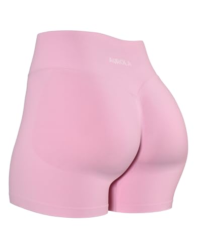 Image of AUROLA Influence Workout Shorts for Women,2.5 3.5 4.5 5.5 6.5 No Roll Up Squat Proof Scrunch Seamless Compression Gym Short