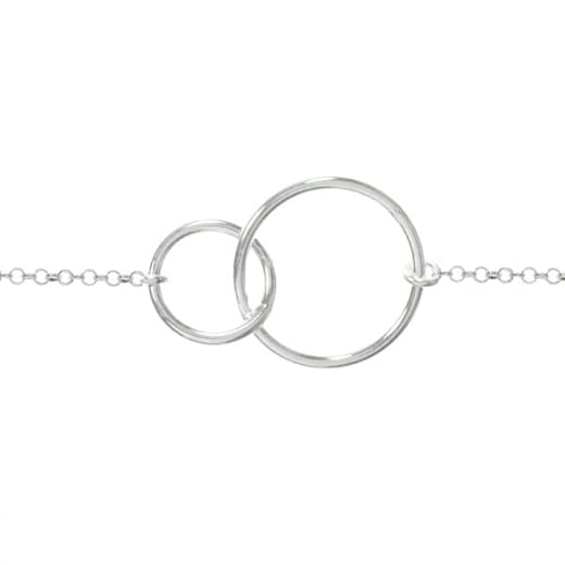 Pulsera corte láser Círculo doble de la Vida de Plata de ley. Pulsera círuclo eterno, CÍRCULO DEL KARMA Plata 925