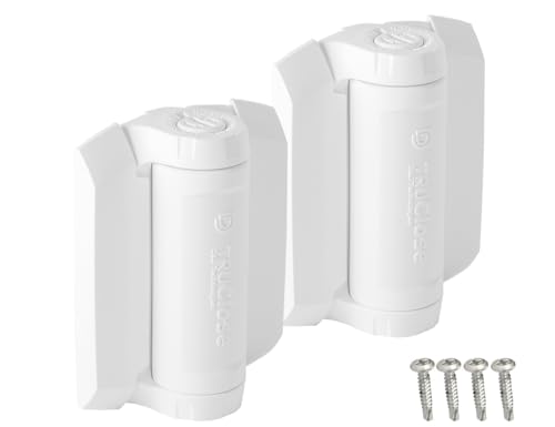 D&D Technologies TCHD1AS3WTS TruClose Heavy Duty Self Closing Gate Hinges, for Metal Gates up to 154 Pounds, No Alignment Legs, for Square Gate Frame and Post, White, 2 Count