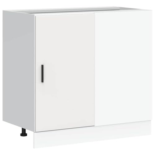 vidaXL Mobile sotto lavabo 80x46x81,5 cm, Legno ingegnerizzato, Bianco, Armadietto Bagno, Mobile sotto lavello, Contenitore Cucina & Bagno, Montabile a Parete
