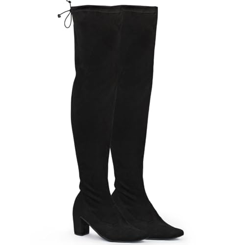 Qual a Melhor Bota Feminina de 2025? Melhores Ranking 12 Bota Feminina Over The Knee Cano Alto Salto Grosso Stretch campreto37