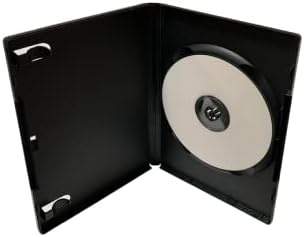 TodoMedia 14mm Single (1-Disc Capacity) Black DVD Case with Clear Exterior for Cover Art, Standard Single Disc 14mm DVD Case for CD & DVD Discs (1)