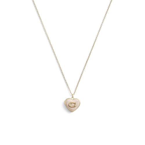 COACH Signature Heart Locket Pendant Necklace