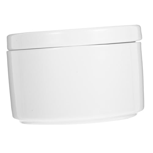 VALICLUD Joyero Organizador De Joyas Caja Redonda De Cerámica Blanca Para Anillos y Pendientes Almacenamiento Compacto Para Viajes y Uso Diario