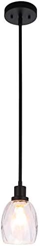 Pendant Light Modern 1 Light Mini Pendant Hanging Light with Clear Glass Adjustable Kitchen Hanging Ceiling Light in Matte Black XiNBEi-Lighting XB-P1210-MBK