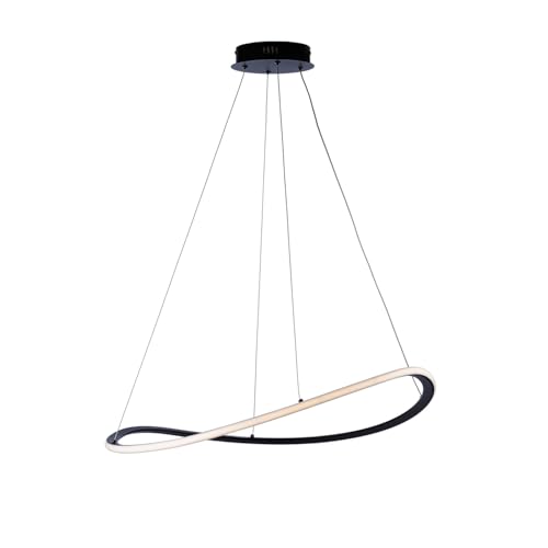 Suspension Raky métal noir plafonnier LED réglable télécommande