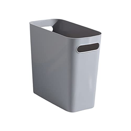 Allayu Slim Large Trash Can without Cover Wastebasket Handles Garbage Container for Bedroom Kitchen Home Sundries Bin, Gray