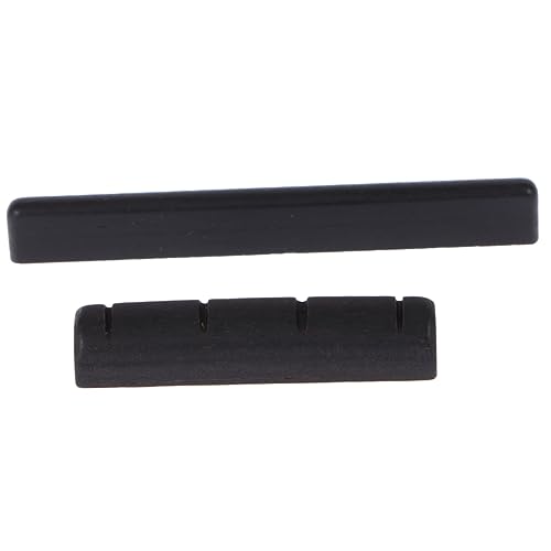 BESTonZON Gl301 Guitar Saddle and Nut Set Ebony Replacement for Ukulele Bone Bridge Saddle