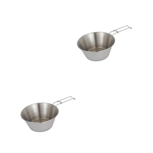 Toyvian 2piezas Tazón Plegable Inoxidable Para Camping Con Utensilio De Cocina Para Picnic y Barbacoa