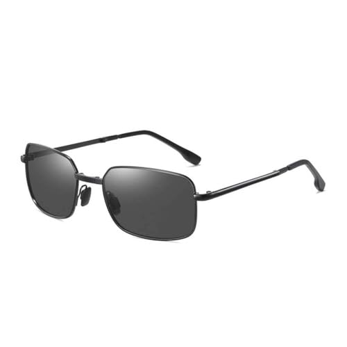 QUXVUIS Gafas de sol de moda Marco metal polarizado A prueba sol Gafas moda plegables Sombras Conducción al aire libre Ciclismo Viajes, Negro