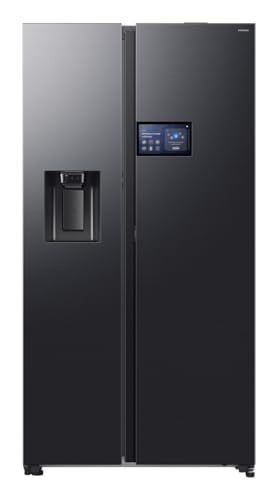 Samsung Réfrigérateur côte à côte AI Home RS90F64EDF/EF avec distributeur d'eau/glaçons, Wifi avec mode AI Energy, écran AI Home, SpaceMax, 614 L, LxHxP: 91,2 x...
