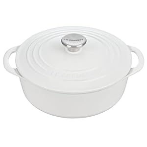 Le Creuset Enameled Cast Iron Shallow Round Oven, 2.75 Qt., White