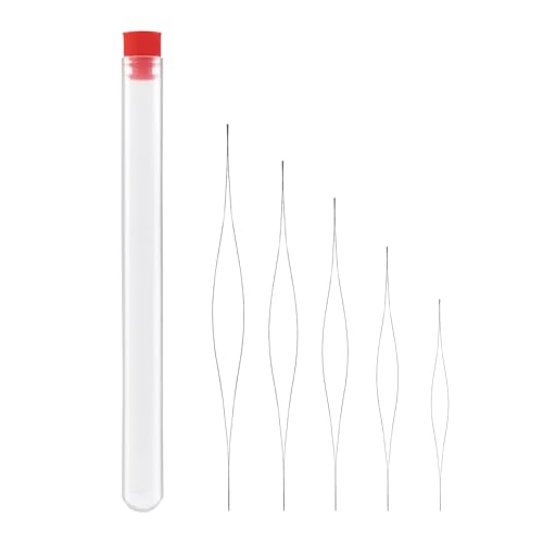 Deshionew 5 Sizes Beading Needles - Seed Beads & Big Eye Needles with Bottle & Collapsible Set for Jewelry Making