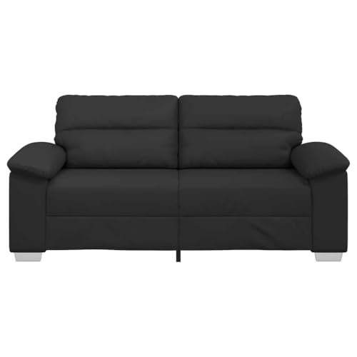 vidaXL 2-Sitzer-Sofa Schwarz 140 cm Kunstleder, 2-Sitzer-Couch, Zweisitzer-Sofa