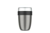 Mepal - Thermobehälter Ellipse - Thermo Lunchpot - Praktischer Joghurtbecher & Suppenbecher zum Mitnehmen - 6-8 Stunden heiß & 12 Stunden kalt - 500 + 200 ml - Nordic black