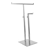 iplusmile Expositor de Bolsos en Forma de T Ajustable de Acero Inoxidable para Tienda, Soporte Metálico para Exhibición de Bolsos, Carteras, Bufandas y Joyas, Adecuado para Comercio