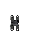 SOSS 212 Zinc Invisible Hinge with Holes for Wood or Metal Applications, Mortise Mounting, Black E-Coat Exterior Finish