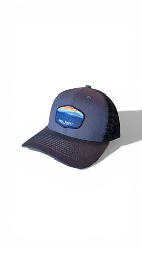 Great Smoky Mountains Trucker Hat with National Park Woven Patch (Grey/Black)