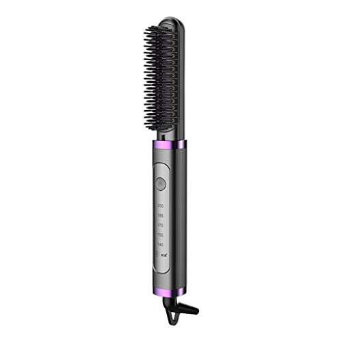 Cepillo eléctrico alisador de cabello con peine, cerámico, calentamiento rápido, uso para cabello rizado miniatura 1