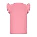 Girls Ruffled Short Sleeve T-Shirts Loose Breathable Crew Neck Blouses Stretchy Comfy Summer Casual (Pink, 5-6 Years)