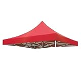 Wasserdichtes 3 x 3 m Vordach, Ersatz für Pavillon, Terrasse, Zelt, Sonnenmarkise, Unterstand, rote Abdeckung für Garten und Hinterhof (nur obere Abdeckung)