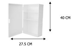Médecine Armoire en plastique Blanc avec une porte pour montage mural