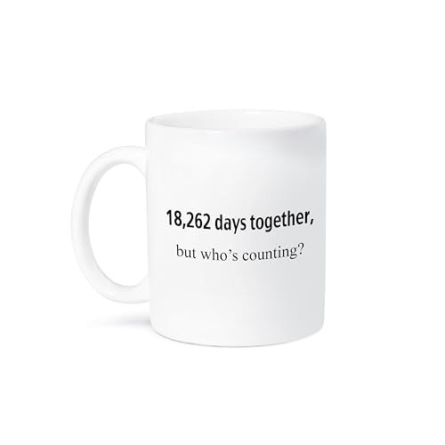 3dRose 18, 262 Days Together, But Whose Counting Happy 50th Anniversary Ceramic Mug, 15-Ounce