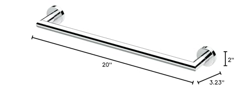 Image of Gatco 4631 Glam Single Towel Bar, 18 Inch, Chrome | Wall Mounted Towel Holder For Bathroom