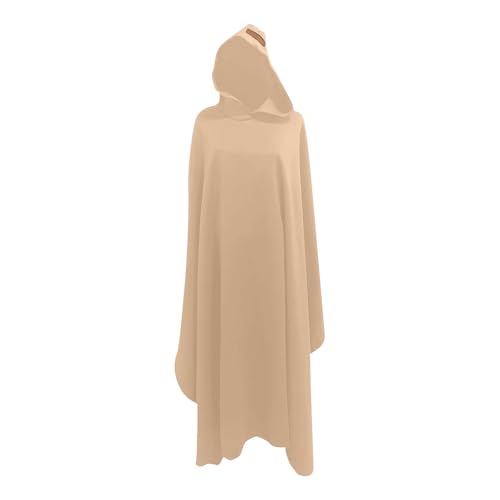 VZXATYOP Cape Longue en Coton De Noël for Femme Coupe Ample Style Gothique À Capuche Robe Cape Vêtement d'halloween Poncho Confortable À Porter Cadeau(Beige)