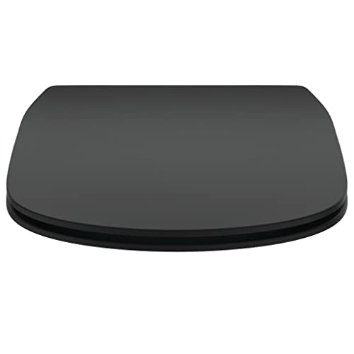 Siège Ideal Standard T3527V3 Tesi Slim avec abattant à fermeture amortie pour WC Tesi, couleur : noir soie.