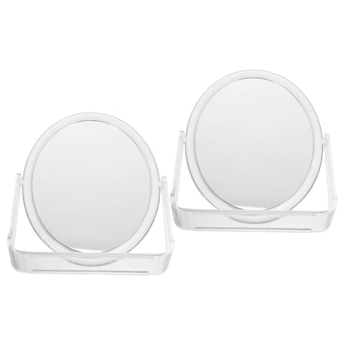 Espejo de maquillaje ovalado doble lado con base TEHAUX