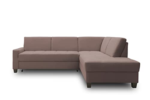 DOMO. collection Londrina Canapé d'angle en Forme de L Taupe 243 x 209 cm