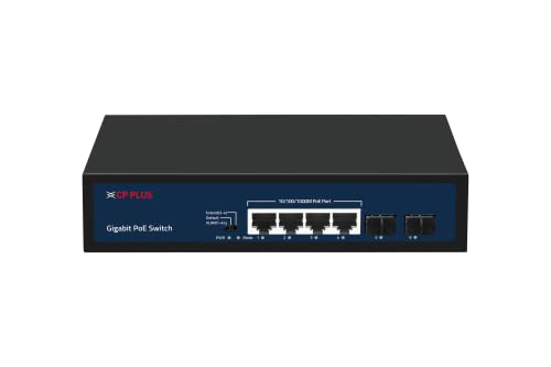 CP Plus 6 Ports with 4 Gigabit PoE Ports (100/1000 Mbps) & 2 SFP Gigabit Uplink Ports (1000Mbps) PoE Switch | Supports Max. 60W, and other ports 30W| LED Indicators | Plug & Play - CP-DNW-GPU4F2-65 (B0C1CVGSRJ) Amazon Price History, Amazon Price Tracker