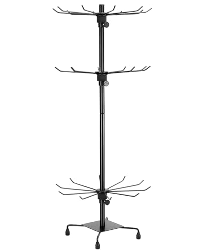 QWORK® Expositor Giratorio con 3 Niveles Fabricado en Metal,