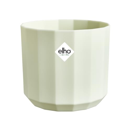 elho Facet Rund 26cm - Blumentopf für Innen - 100% recyceltes Plastik - Ø 25.9 x H 23.3 cm - Grün/Teegrün