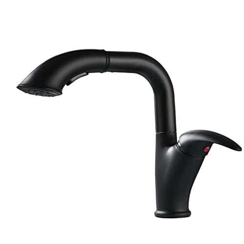 Robinet de lavabo avec douchette laiton noir au design minimaliste et durable