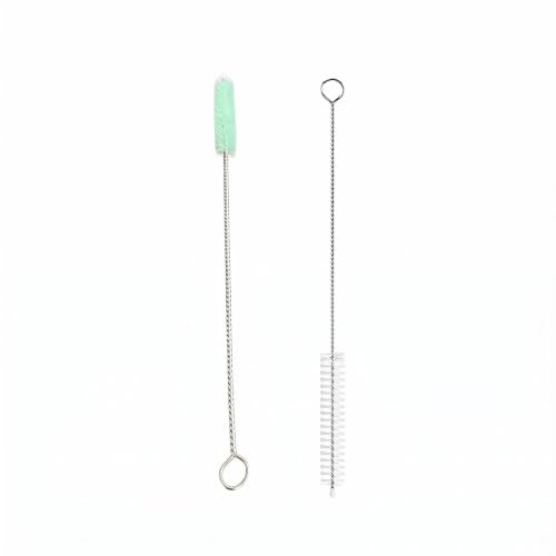 Image of 2 Pack Straw Cleaner Brush, Reusable Metal Handles Straw Cleaner Brush Extra Long for Stanley Mug 40, 30, 20 oz, 10mm Wide for Sippy Cup, Water Bottle and Tubes