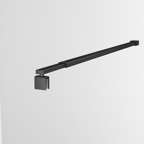 Stabilisierungsstange Feststab Teleskopstange einstellbar 73-123cm, verwendet für Duschwand Glaswand begehbare Stabilisierungsstange Glasstärke 8mm-10mm，Quadratischer Stützstab Schwarz