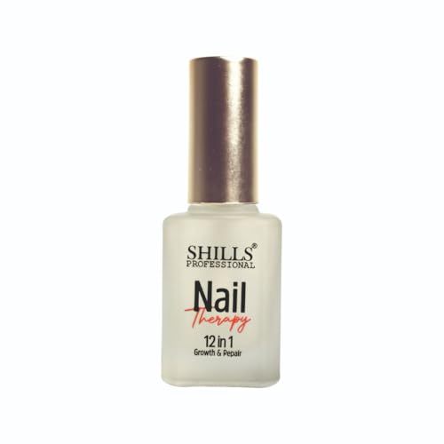 Image of SHILLS Professional 12 in 1 Nail Therapy | Nail Strengthener & Growth Treatment | Nail Hardener for Weak, Brittle & Peeling Nails | Repair, Hydrate, Nourish, Shine & Cuticle Care | Clear Nail Serum