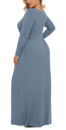 Image of LONGYUAN Women's Plus Size Maxi Dresses for Curvy Women Casual Long Dress XL-6XL