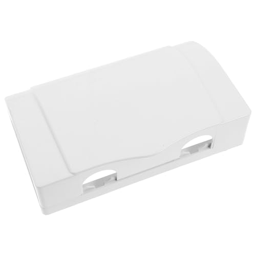 ANDRESLAD Weatherproof 4-Gang Large Bathroom Electrical Outlet Cover 12-Hole Waterproof Socket Protector Box for Wall Switches, White Shell Receptacle Protector for Indoor Use