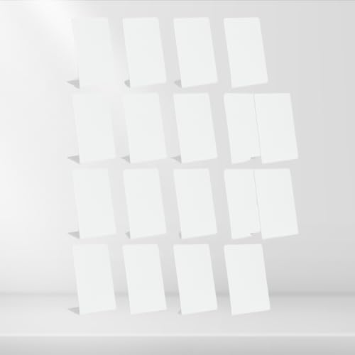 Image of 4x6 inch white acrylic QR standee | L-shaped plastic display stand for reviews or any QR codes | solid desk stand for shop, salon, cafe, clinic counter (20)
