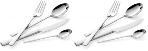 Lagostina Giada Set Servizio Posate Acciaio Inox 18/10 per 6 Persone, 24 Pezzi, con 6 Forchette, 6 Coltelli Tavola, 6 Cucchiai, 6 Cucchiaini Caffè, Spessore 3.5 mm, Finitura Lucida a Specchio
