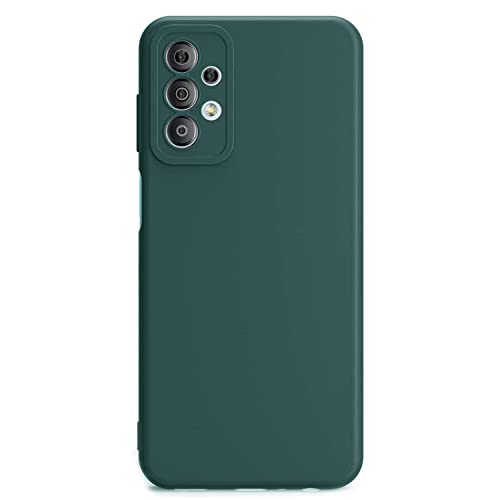 Image of WOW IMAGINE Ultra Slim Soft Rubberised Back Cover | Inner Velvet Fabric Lining | Matte Silicone Flexible Camera Protection Back Case for Samsung Galaxy A33 5G - Green